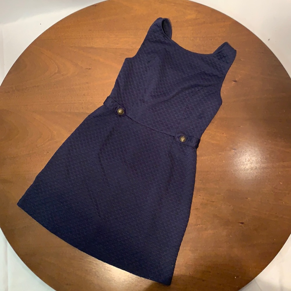Textured Navy Dress
